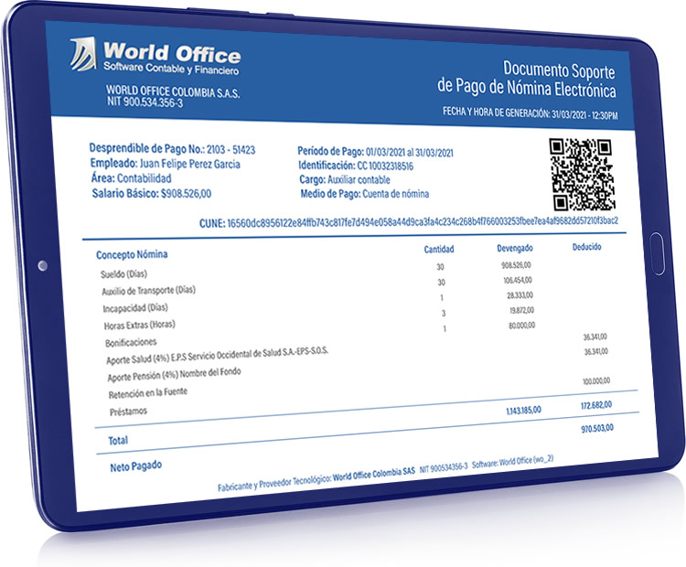 Software Contable World Office - Nómina Electrónica